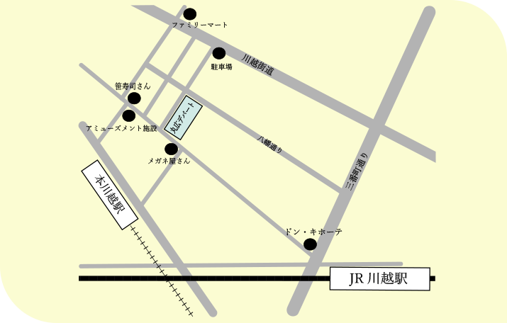 畑英会話スクールの所在地を示した地図の画像